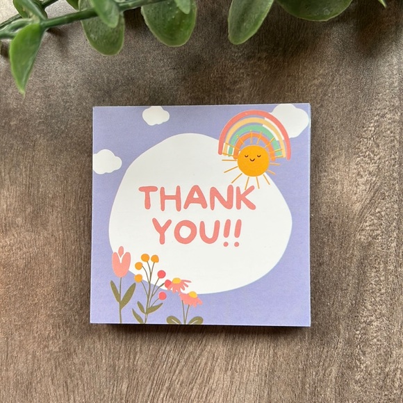 3/$20📦 25 Thank You cards  - purple rainbow square - Picture 1 of 3